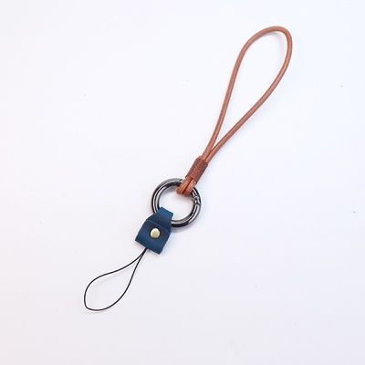 OEM Universal Phone Lanyard Strap Adjustable Leather Neck Phone Strap Dengan Patch Metal
